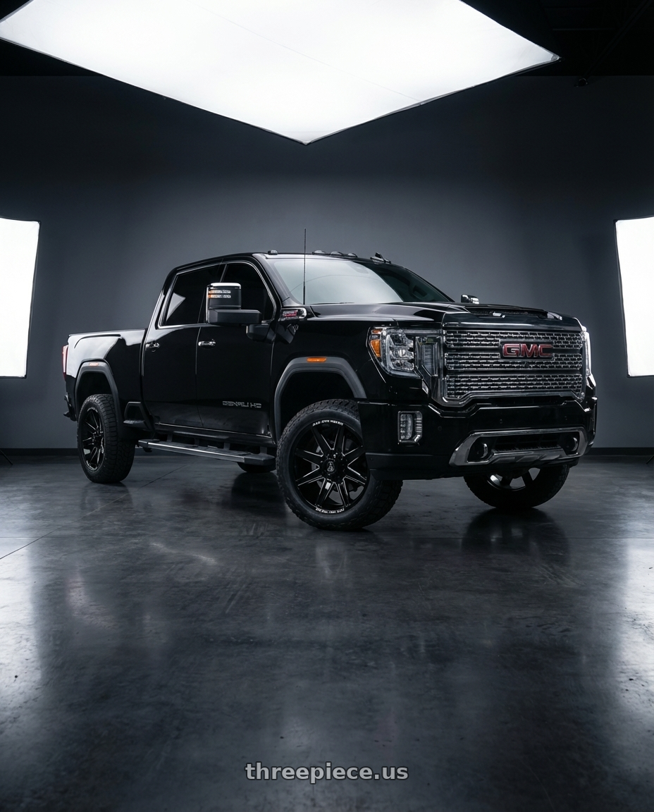 2020 gmc seirra 2500 hd duramax denali with Axe ARTEMIS 8x180 22X10 -19 GLOSS BLACK MILLED wheels