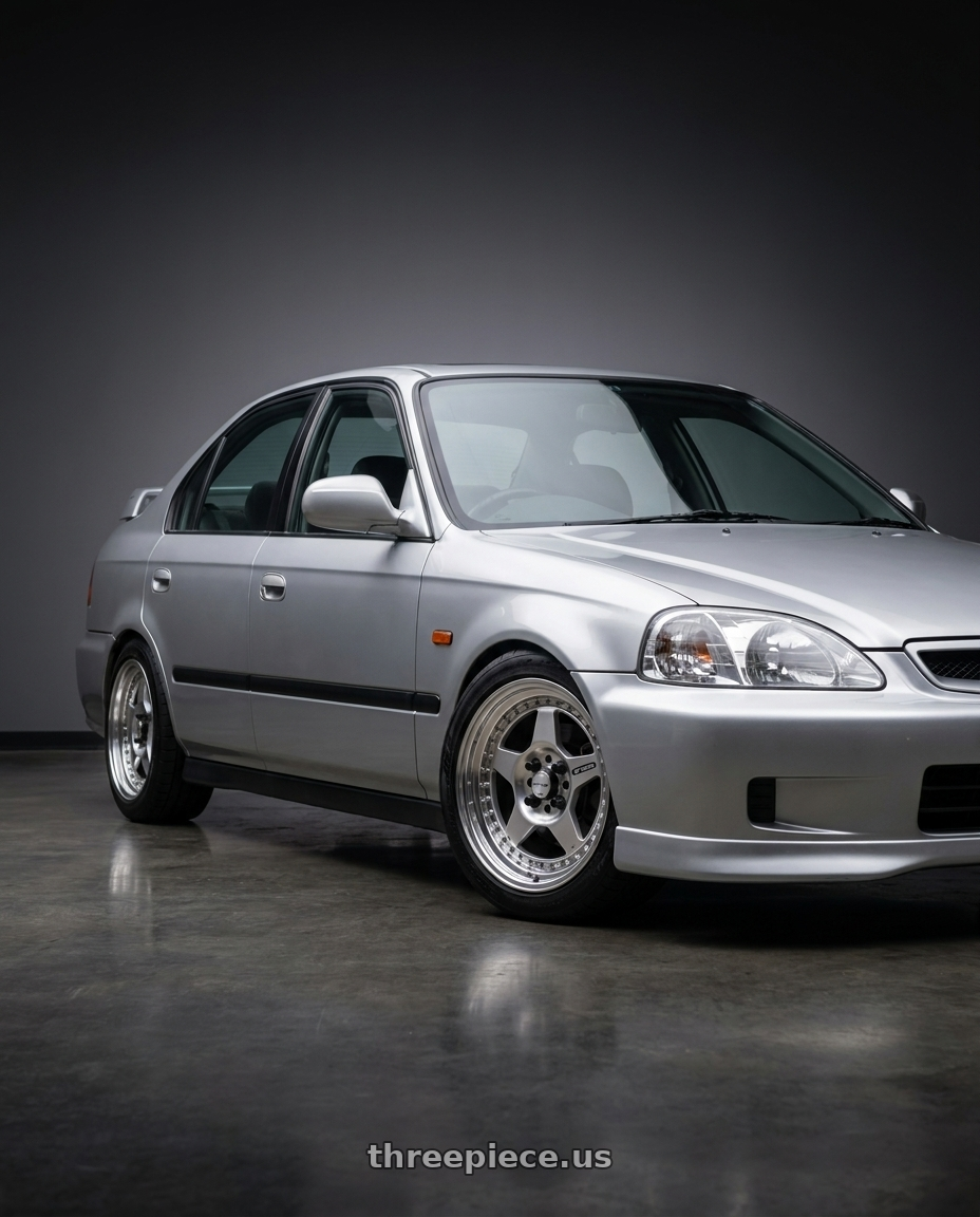 1999 honda civic with Work Meister Cr01 4x100 16x7.5+41 A Disk Bright Buff Finish wheels