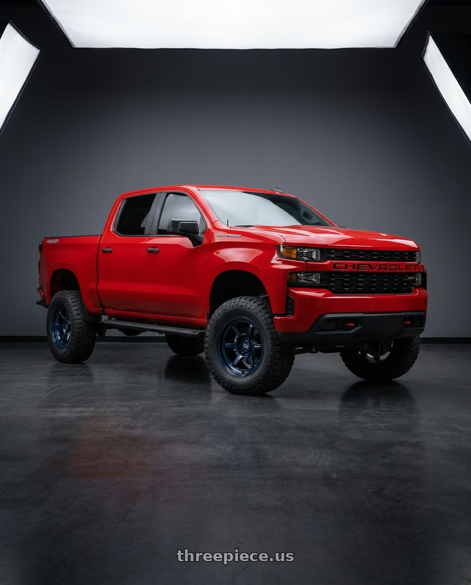 2020 Chevy silverado  with Black Rhino SHOGUN 6X139.7 17X9 -38 GLOSS MIDNIGHT BLUE wheels