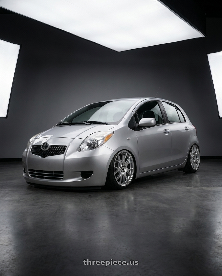 2007 Toyota yaris with BBS CH-R 5x112 18x8.5 +38 Brilliant Silver Polished Rim Protector wheels