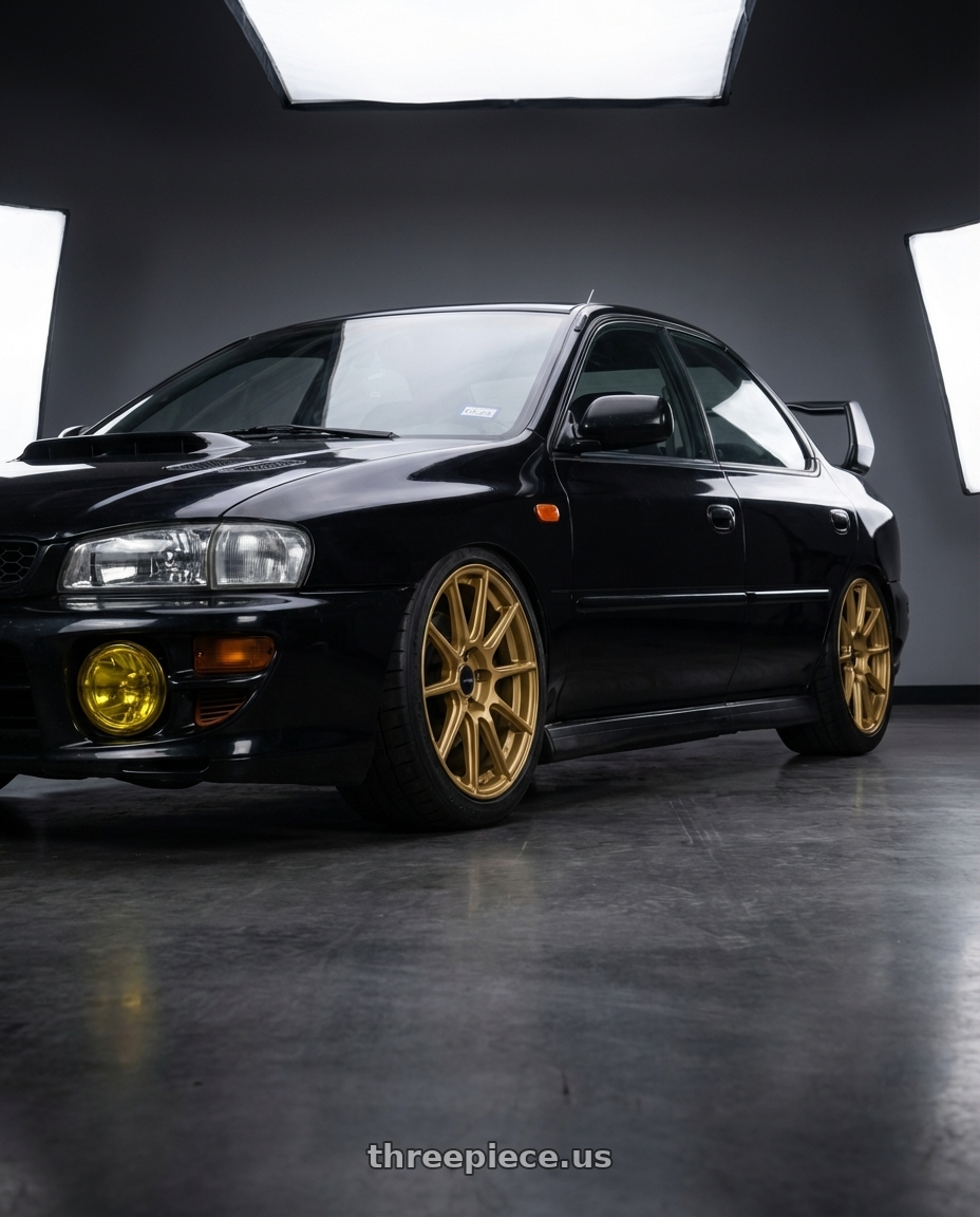 1998 Subaru Impreza GC8 with Enkei TS10 5x100 17x8+45 Gold wheels