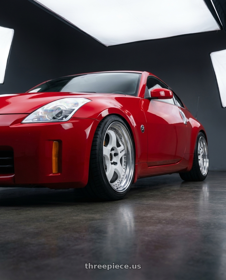 2007 Nissan 350z Grand Touring with Work Meister S1 3P 5x114.3 18x9.5+35 L Disk White wheels