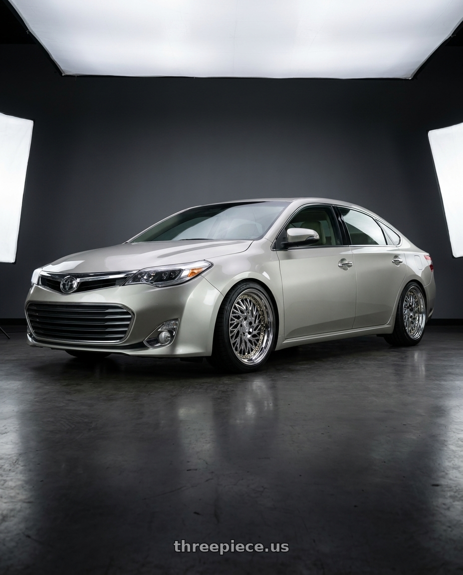 2013 toyota avalon with Aodhan DS03 (Driver Side) 5x114.3 18x9.5 +30 Vacuum Chrome W/gold Rivets wheels