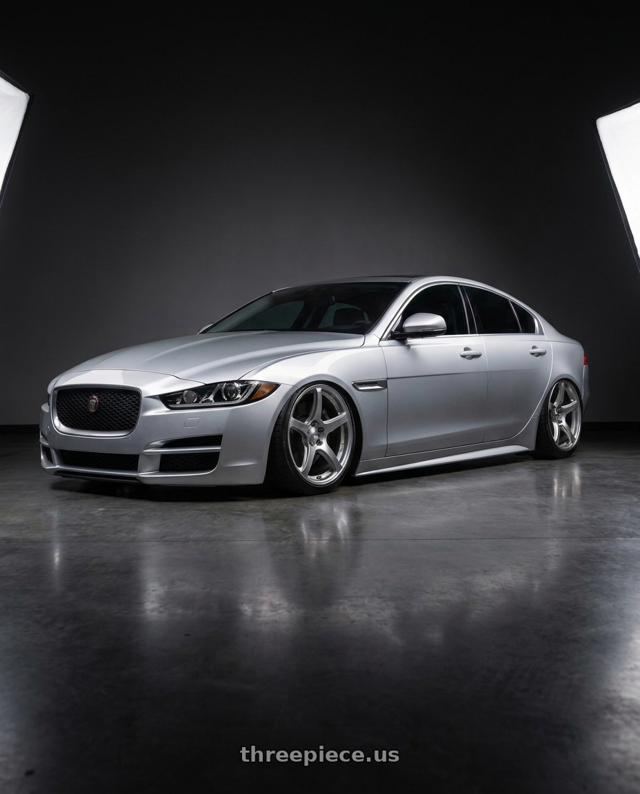 2017 Jaguar X with Modern Concepts MC-13 5x114.3 18x8.5 +30 Brushed Face Chrome Lips wheels