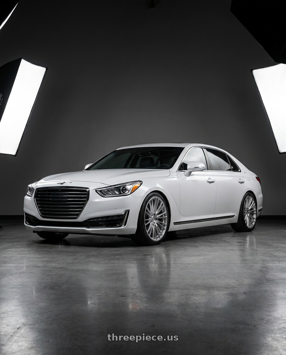 2018 genesis g90 ultimate with Axe CF2 5x114 20X10+40 SILVER wheels