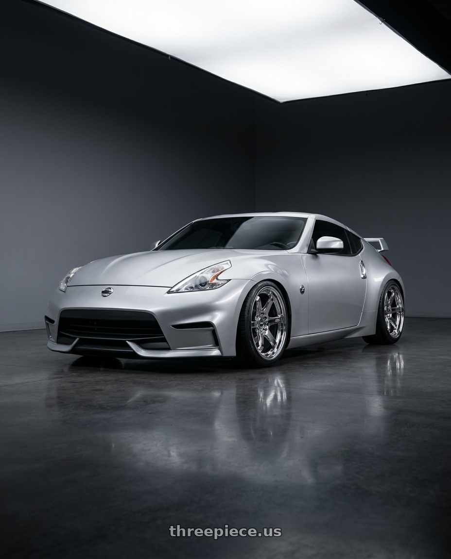 2009 Nissan 370z base with ESR Wheels APX6 5x114.3 19x9.5 +22 Vacuum Chrome wheels