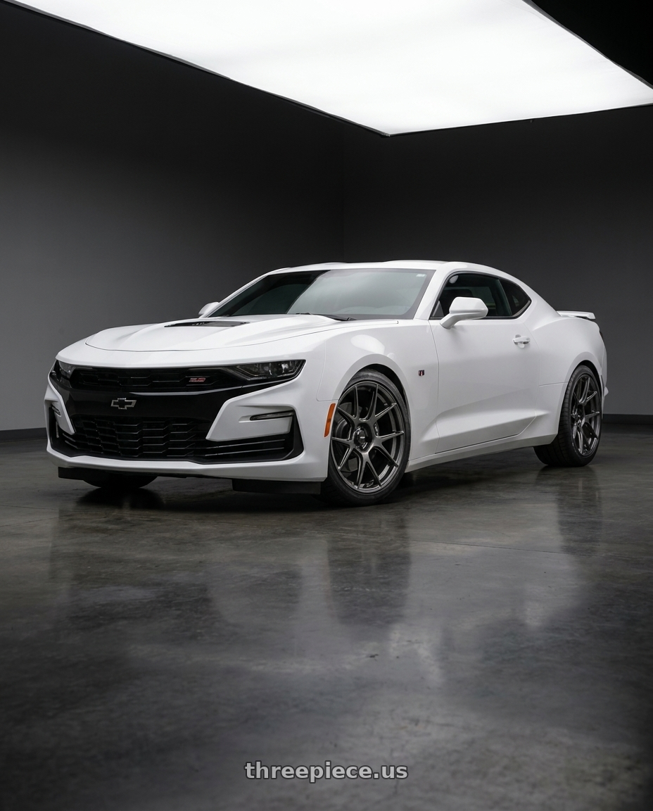 2022 Chevrolet Camaro with Konig Ampliform 5x120 20x8.5+45 Dark Metallic Graphite wheels