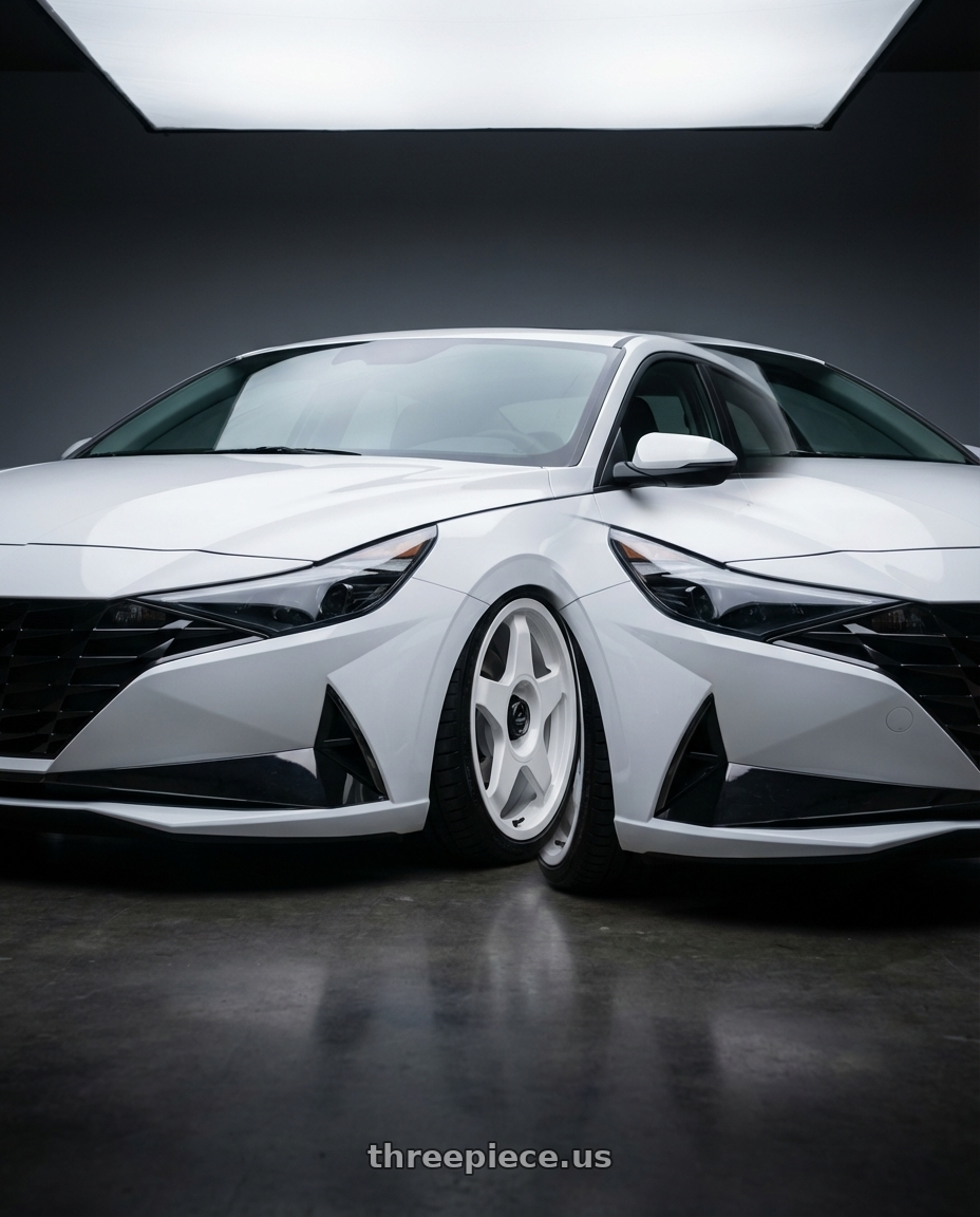 2024 Hyundai Elantra N with fifteen52 CHICANE 5x114.3 / 5x120 19x8.5 +35 RALLY WHITE (GLOSS WHITE) wheels