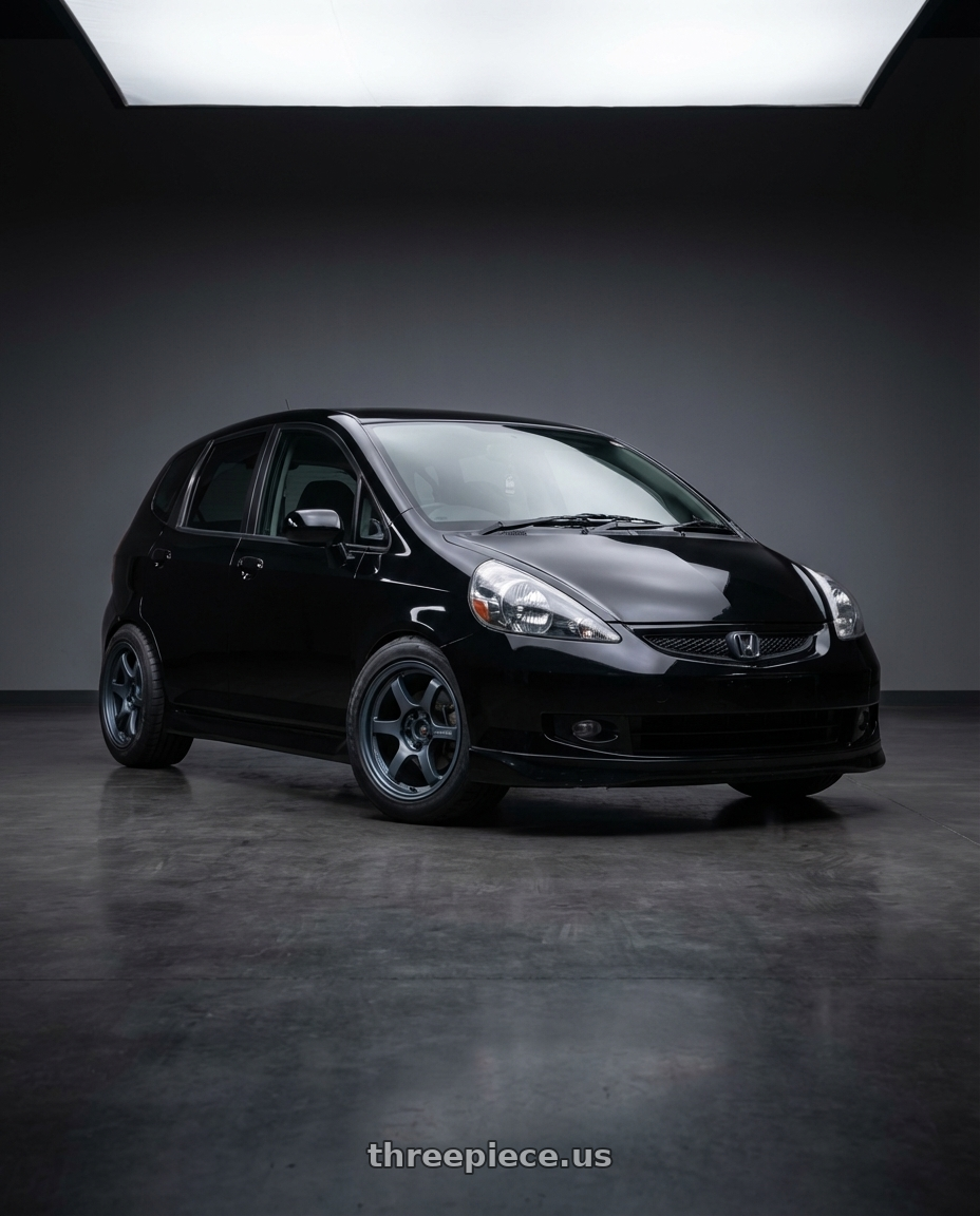 2008 Honda Jazz VTi-S with Gram Lights 57DR 4x100 15x8.0+28 Gun Blue wheels