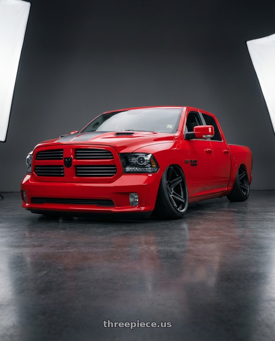 2016 Dodge Ram 1500 Sport with DEFIANT DF07 6x139.7 22x10-12 Black wheels