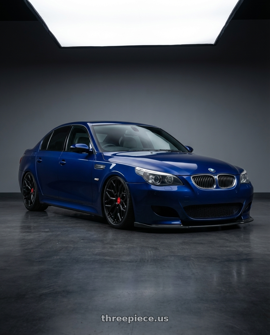 2010 BMW M5 E60 with Vossen HF-2 20x9 / 5x120 / ET35 / Flat Face / 66.9 - Gloss Black Wheel - HF2-0B03 wheels