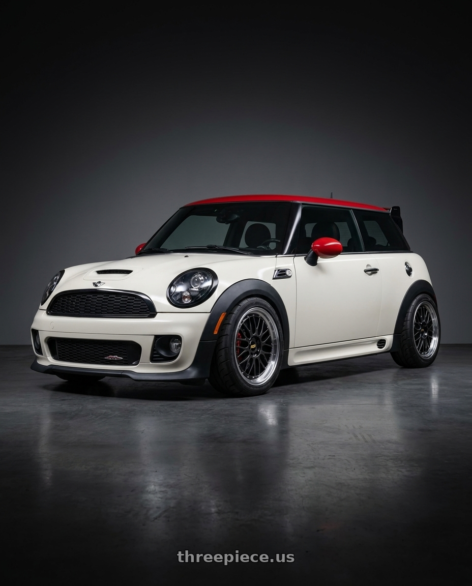 2013 Mini Cooper JCW hardtop with BBS LM 4x100 17x7.5 +40 Diamond Black Center / Diamond Cut Lip wheels