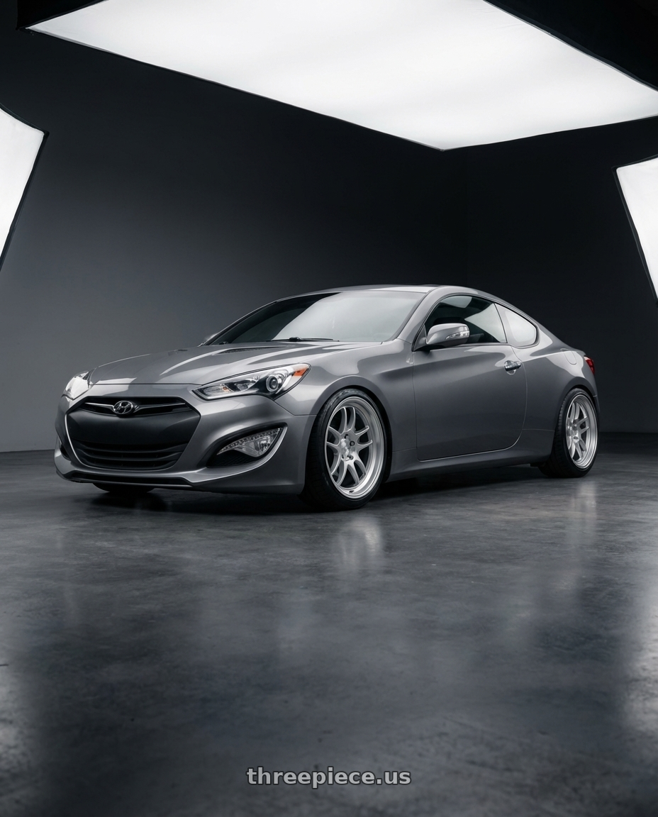 2014 Hyundai Genesis Coupe with Kansei K11S Tandem 5x114.3 19x9.5 12 Hyper Silver wheels