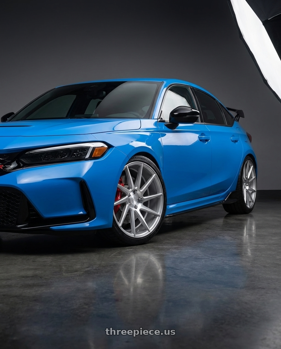 2020 Honda Civic Type R with Niche 1PC M112 SURGE 5X120 19X8.5 +35 GLOSS SILVER MACHINED wheels