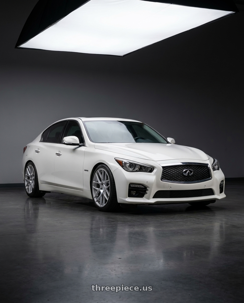 2020 Infiniti Q50 with Aodhan AFF2 5x114.3 19x9.5+35 Gloss Silver Machined Face wheels