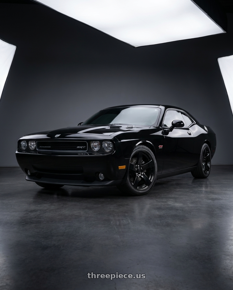 2010 dodge challenger with OE Wheels DG12 5x115 20x8+24 Black wheels
