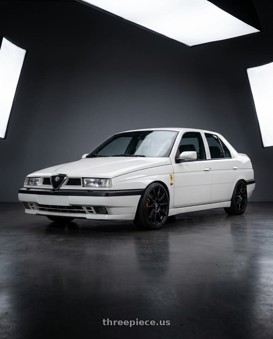 1996 Alfa Romeo 155 2 with Motegi MR127 CS10 5X100 17X8 +38 SATIN BLACK wheels