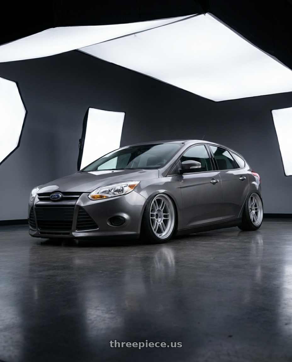 2014 Ford focus with Enkei RPF1RS 5x114.3 18x9.5+12 Silver wheels