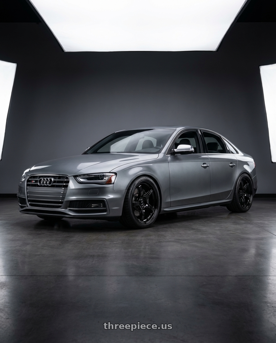 2015 Audi S4 B8.5 with Gram Lights 57CR 5x112 19x9.5+25 Glossy Black wheels