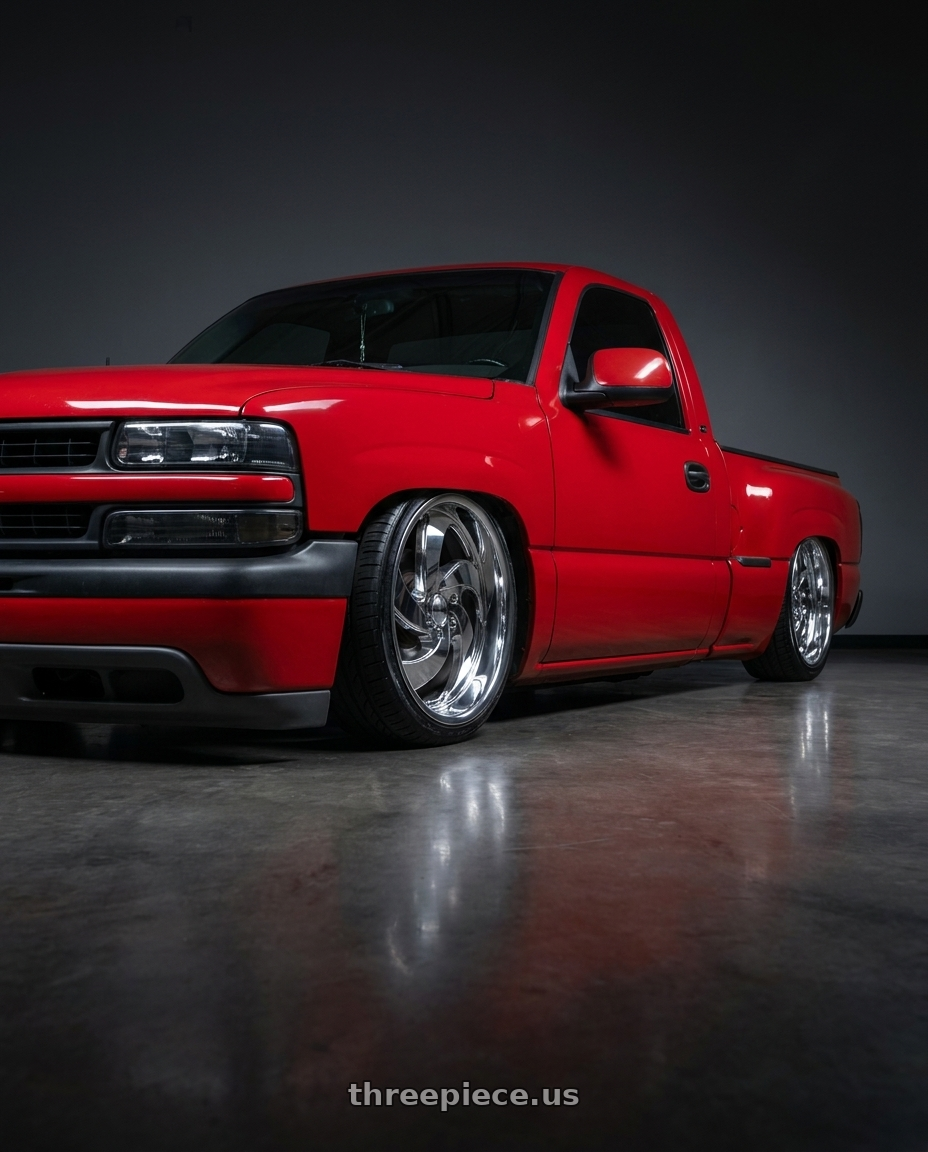 2003 Chevy single cab with Strada Street Classics RETRO 5 5x114.3 / n/a 20x8.5 35MM Chrome wheels