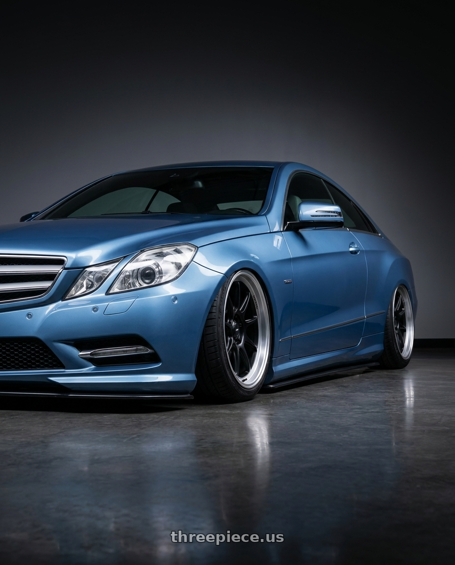 2014 Mercedes-Benz E-Class Coupe C207 with Konig Countergram 5x112 19x11+40 Matte Black / Matte Machined Lip wheels
