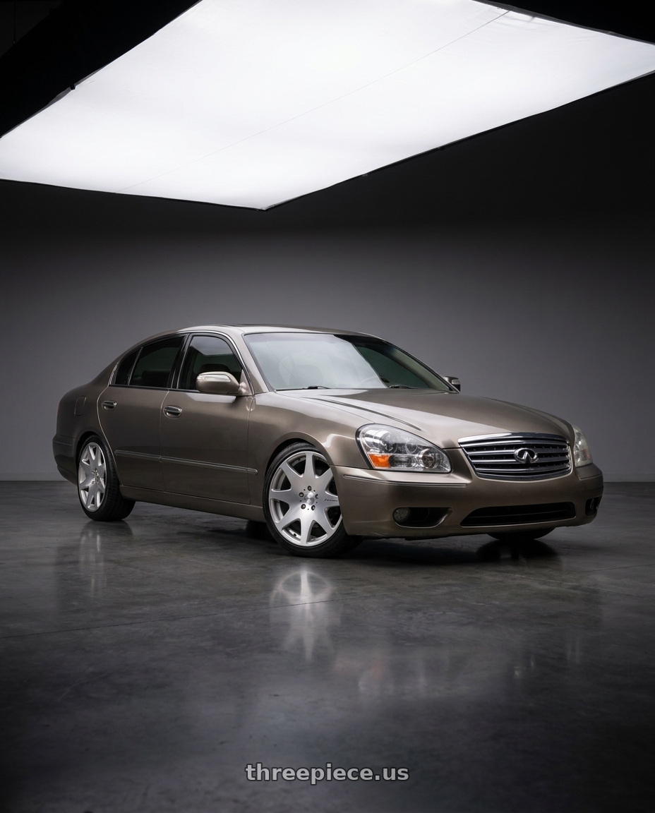2005 Infiniti Q45 Bronze with MRR HR3 5x114.3 20x8.5  +35 Silver Machine Face wheels