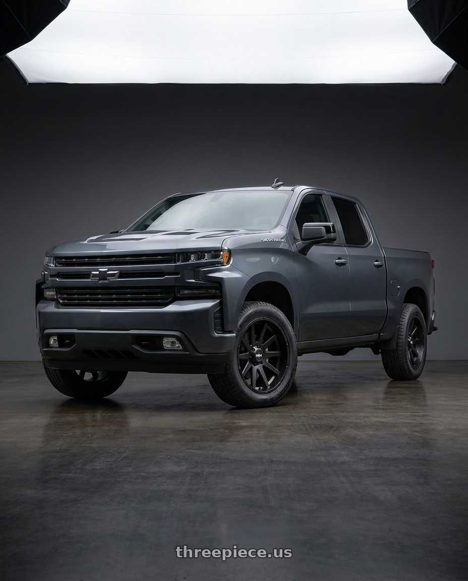 2021 Chevrolet Silverado 1500 LT with Ion Type 143 6x139.7 20x9+18 Matte Black wheels
