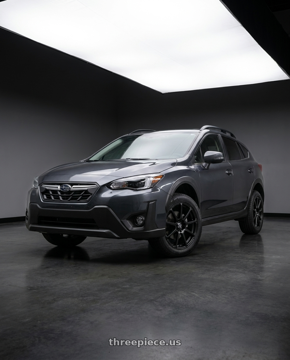 2021 Subaru Crosstrek Limited with Enkei EDR9 5x100/114.3 18x7.5+45 Black wheels