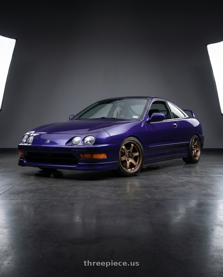 1998 acura integra with Volk Racing TE37 SONIC 4x100 16x7+35 Bronze wheels
