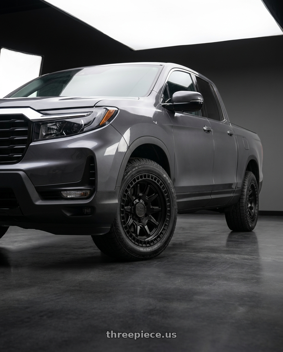 2021 Honda Ridgeline Sport with Black Rhino CALICO 5X120 17X8.5 +34 MATTE BLACK wheels