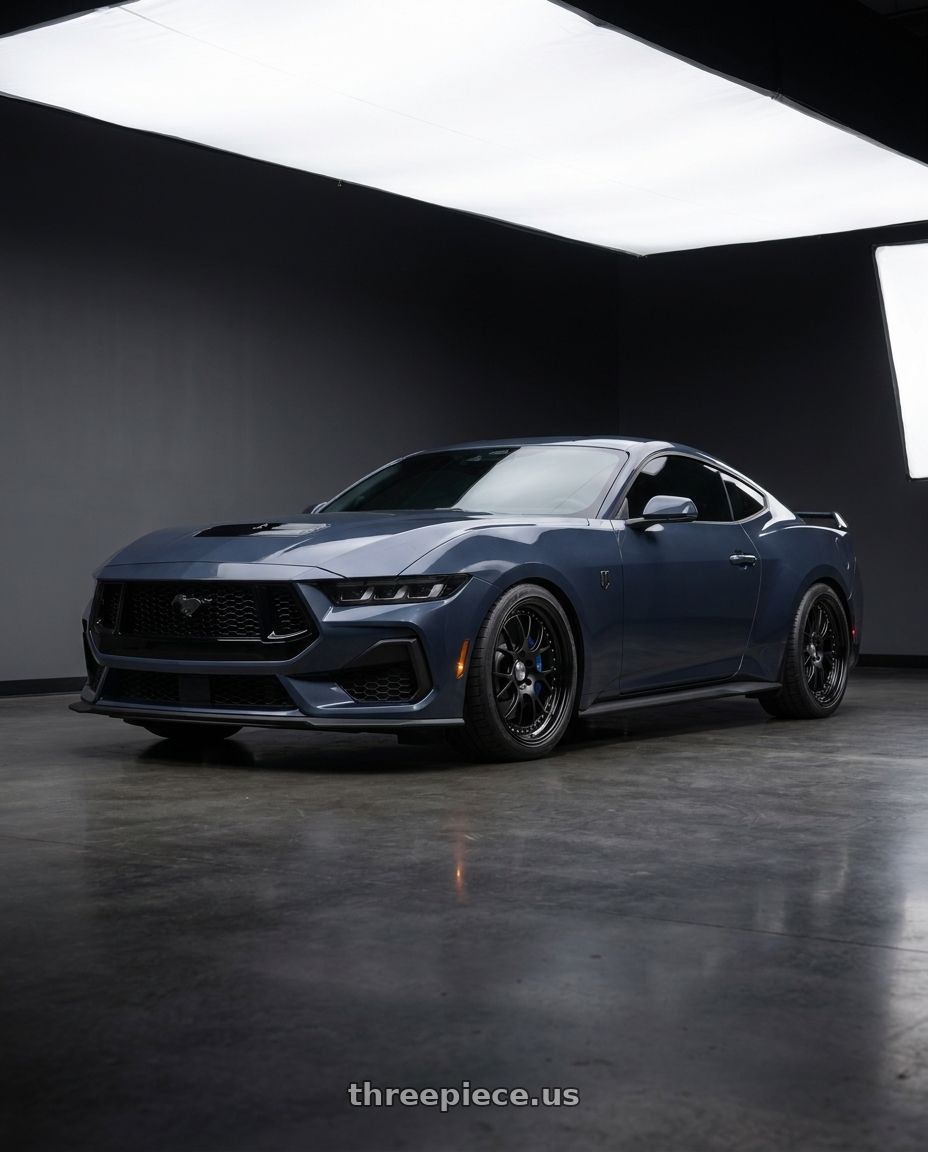2024 ford mustang with SSR Professor MS3 5x114.3 20x11+6 HP Disk Flat Black wheels