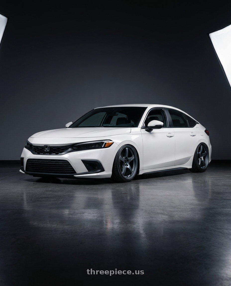 2024 Honda Civic with Gram Lights 57CR 5x114.3 19x9.5+35 Gunblue II wheels