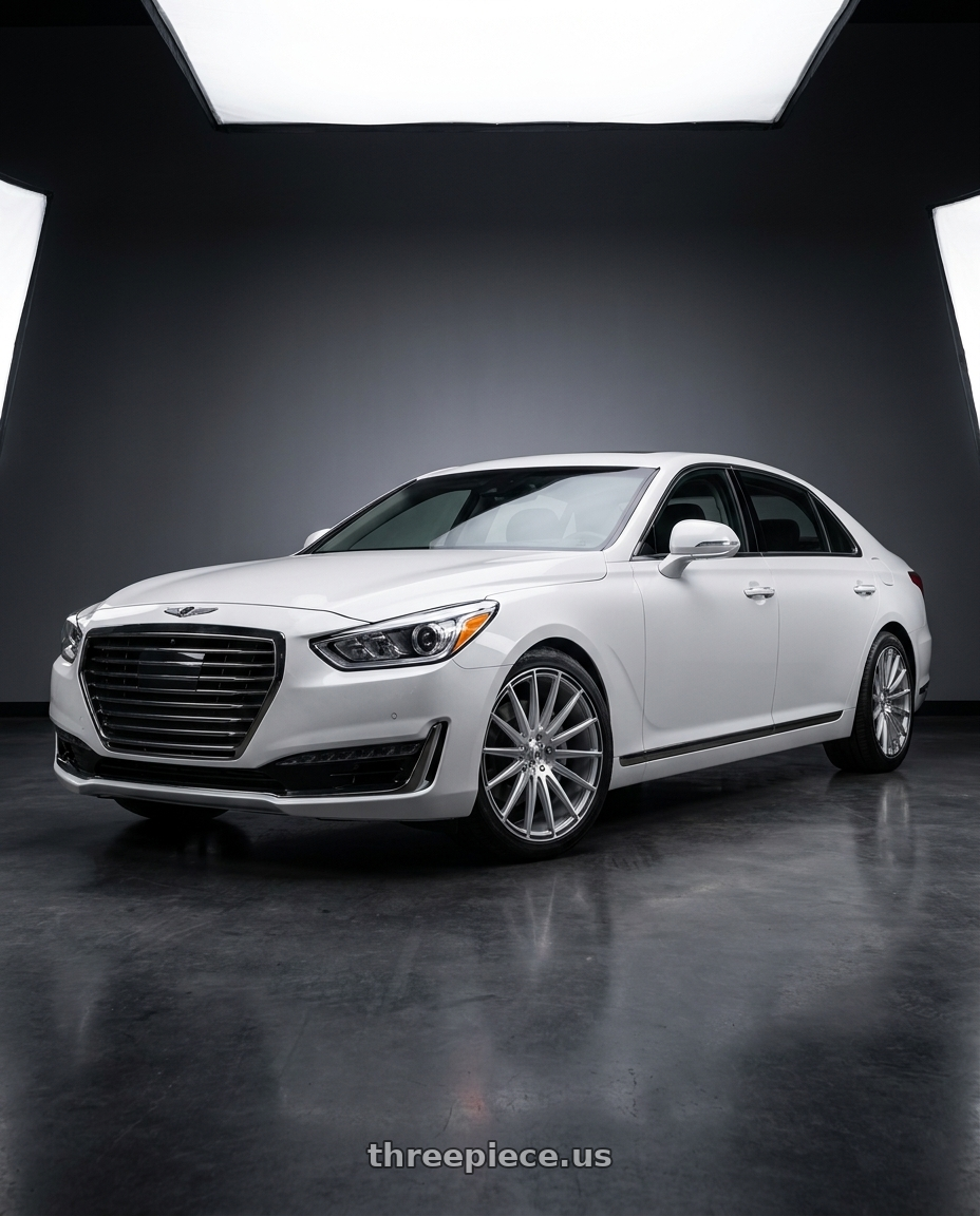 2018 genesis g90 ultimate with Asanti Black ABL-14 POLARIS 5X114.3 20X9 +35 BRUSHED SILVER W/ CARBON FIBER INSERTS wheels