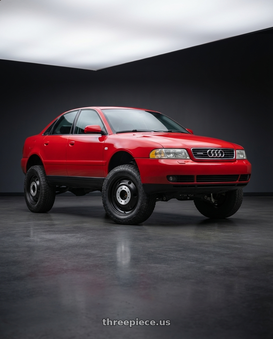 2001 audi a4 quattro red with XD XD INNER REAR DUALLY 8X210 20X8.25 +115 SATIN BLACK wheels