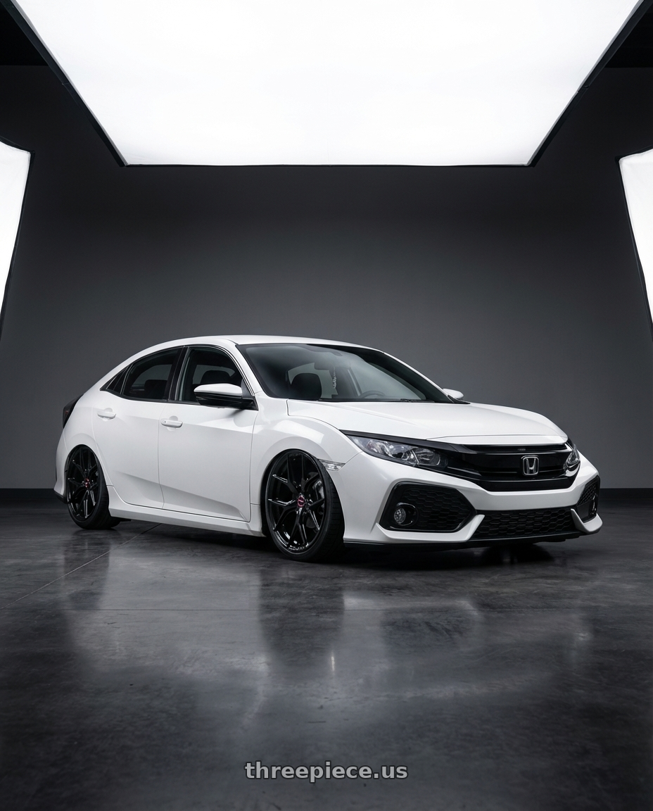 2024 Honda Civic with Vossen HF-5 19x9.5 / 5x114.3 / ET40 / Deep Face / 73.1 - Gloss Black Wheel - HF5-9N63 wheels