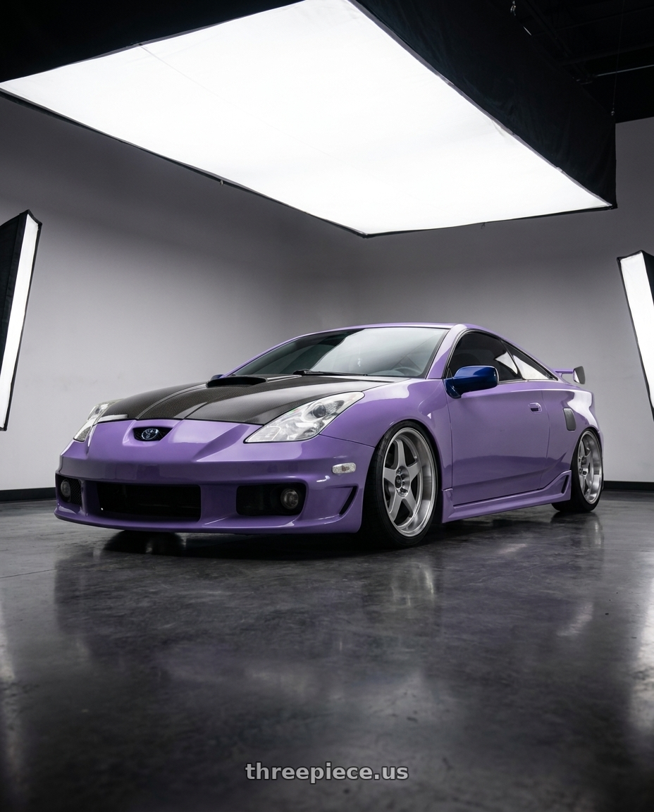 2004 Toyota Celica with Vors SP1 5x100/5x114.3 17x8  +35 Silver Machine Face Lip wheels