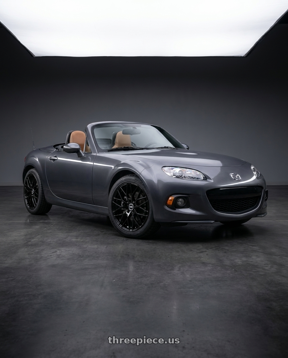 2014 Mazda MX5 Miata with Ns Wheels NS1506 5x114.3 17x7.5 +38 Gloss Black wheels