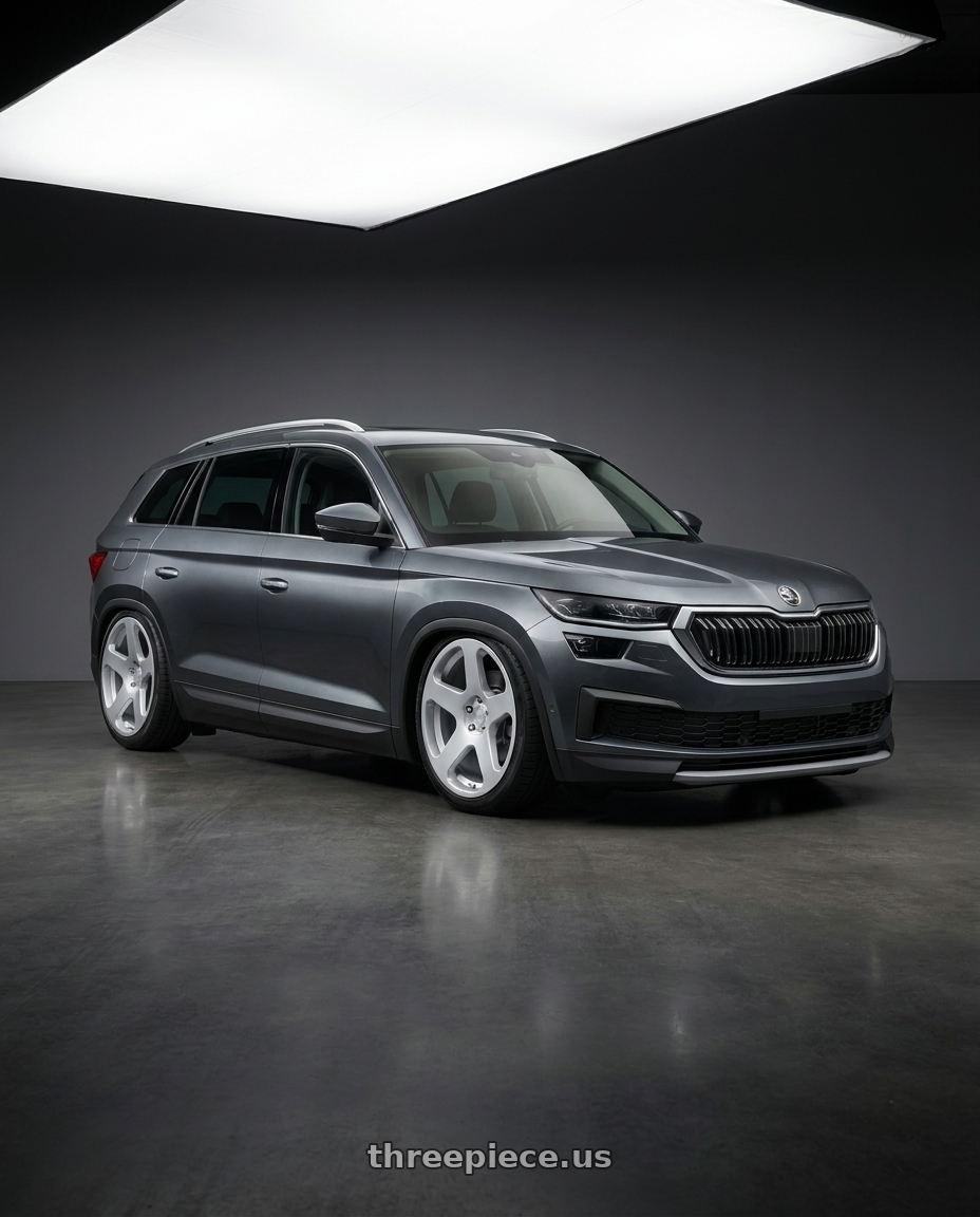 2025 Skoda kodiaq with Rotiform RC200 NUE 5X120 20x10 +40 GLOSS SILVER wheels