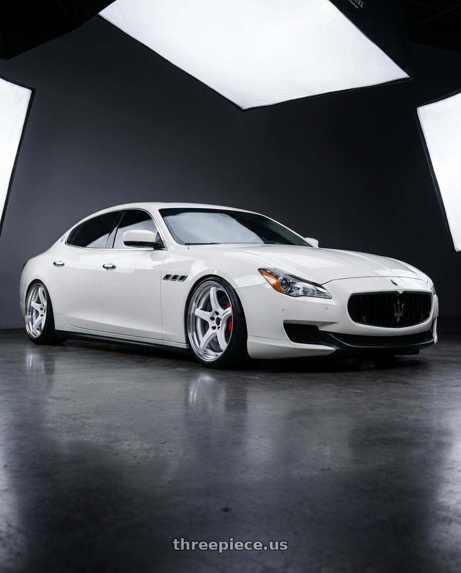 2014 maserati quattroporte gts  with Work T5R 2P 5x114.3 20x11.0 +45 WHITE wheels
