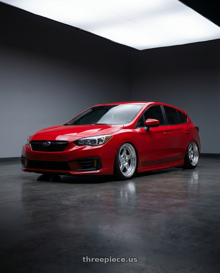 2022 Subaru Impreza Sport Hatchback with Aodhan AH01 5x100 18x9.5+35 Silver w/Machined Face wheels