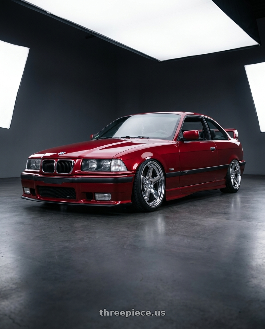 1996 BMW E36 328is with KATANA RACING HR05 5x120 18x8.5 +35 Chrome wheels