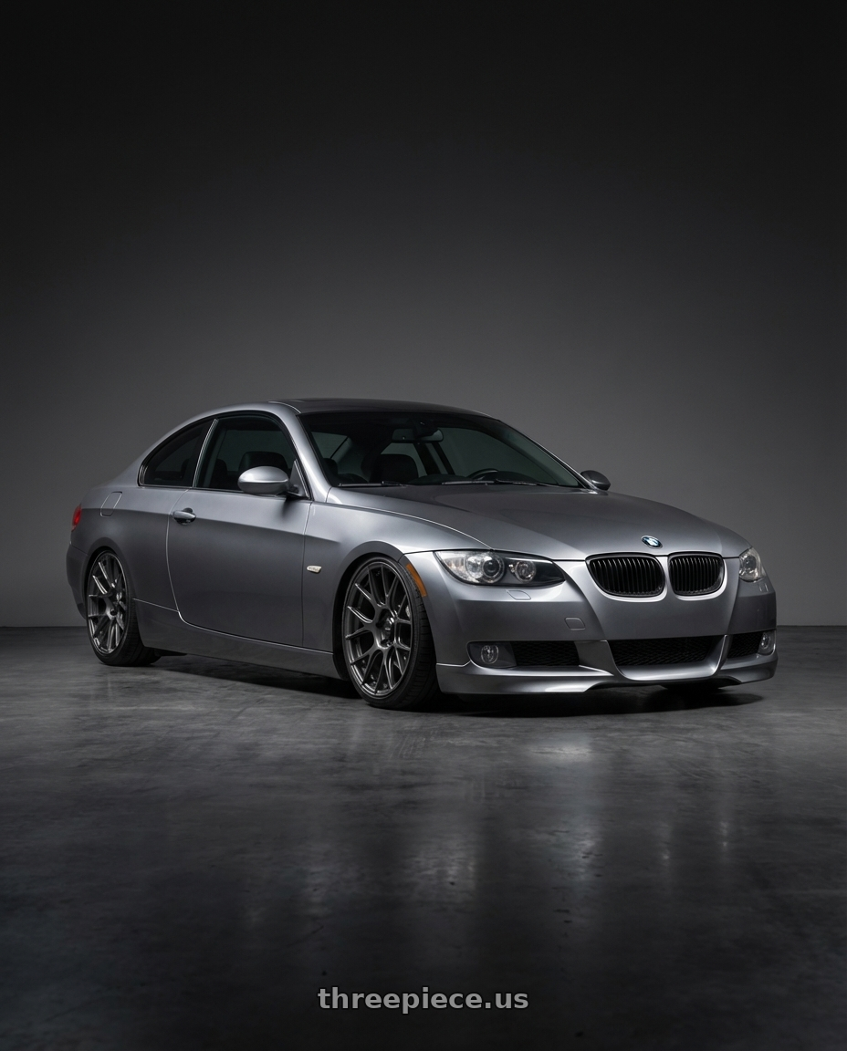 2008 BMW 335i E92 Space Grey Metallic  with Konig Ampliform 5x120 18x9.5+35 Dark Metallic Graphite wheels