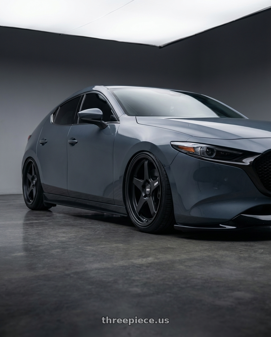 2023 Mazda Mazda3 Turbo with ESR Wheels APEX SERIES AP5 5x114.3 18x9.5 +22 Matte Black wheels