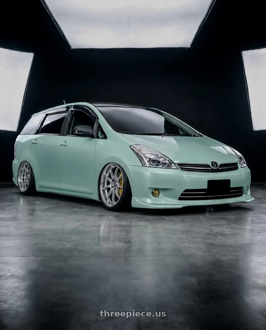 2008 TOYOTA WISH ,mint with Work Emotion D9r 5x100 18x8.5 +47 Gt Silver Rim Cut wheels