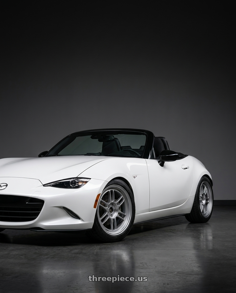2022 Mazda MX-5 Miata Sport with Enkei RPF1 4x100 16x8+38 Silver wheels