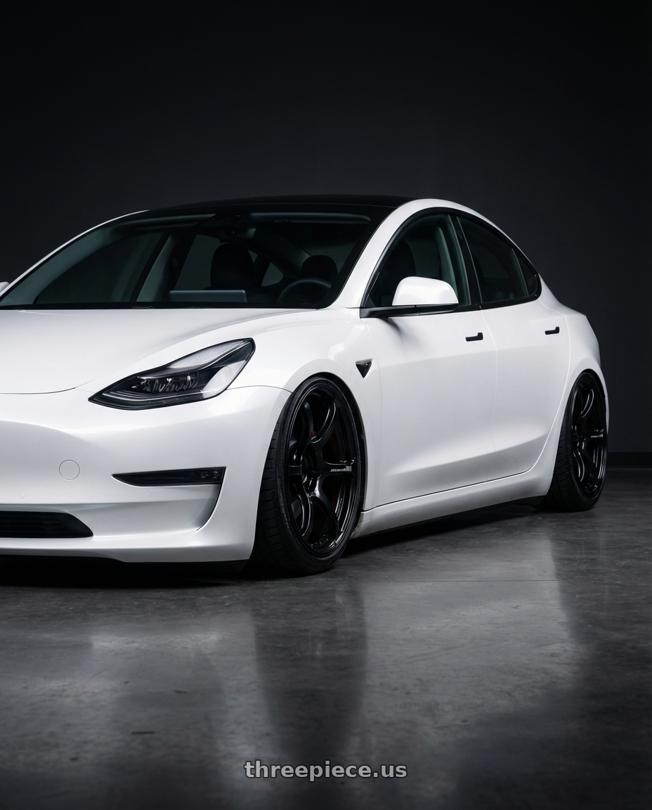 2023 Tesla Model 3 with Advan RGIII 5x114.3 19x9.0+35 Gloss Black wheels