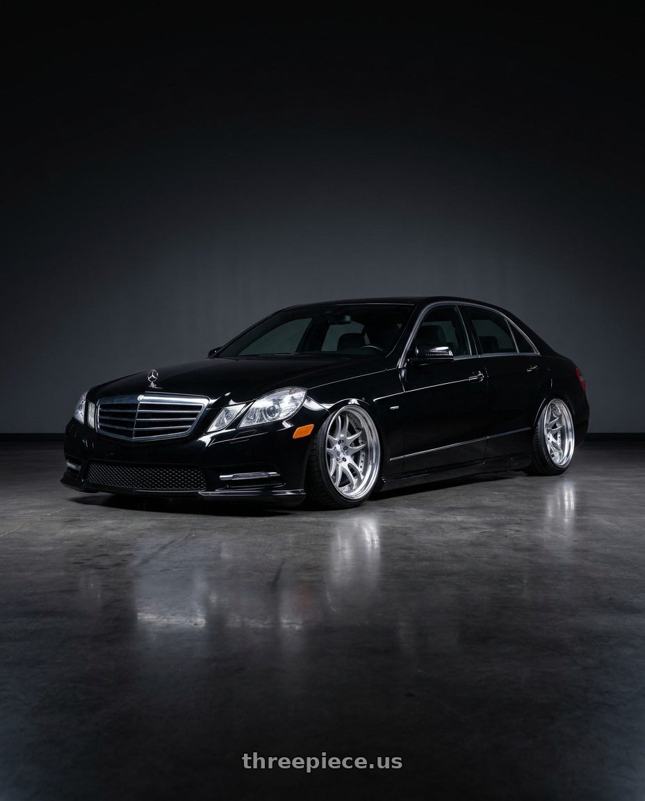 2010 Benz E550 with Work Cr 2P 5x105 20x12.0 +18 GT Silver wheels