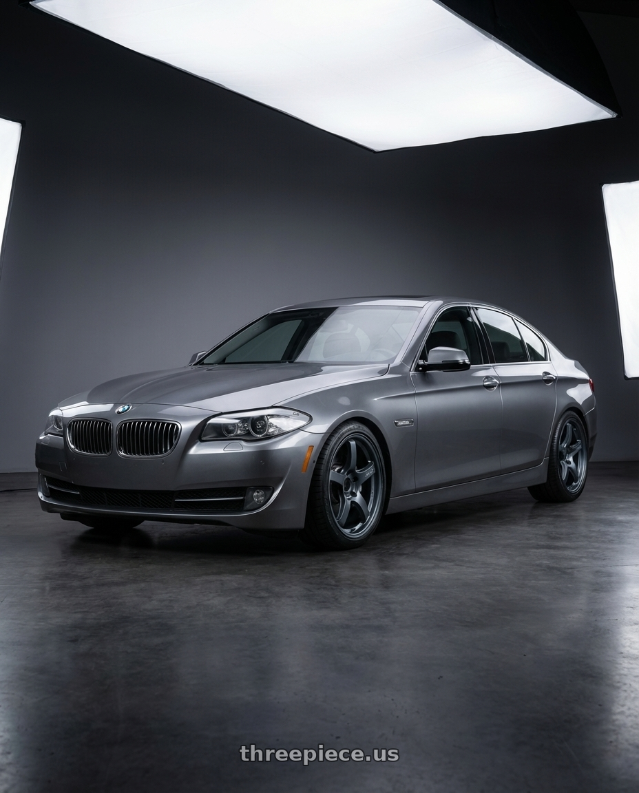 2016 BMW 5 Series F10 with Gram Lights 57CR 5x120 19x8.5+35 Gunblue II wheels