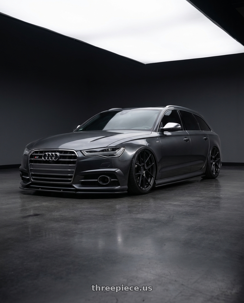 2016 Audi S6 C7 with Avant Garde Wheels M510 5X112 20x8.5 +32 Matte Black wheels