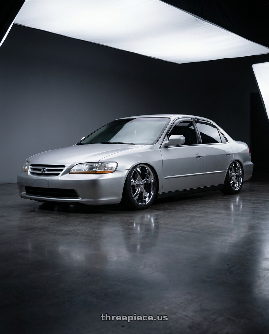 2002 honda accord with Ridler Type 695 5x120.65 18x9.5+6 Chrome wheels